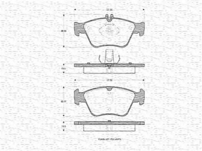 MAGNETI MARELLI 363702160398 -  Комплект тормозных колодок, дисковый тормоз